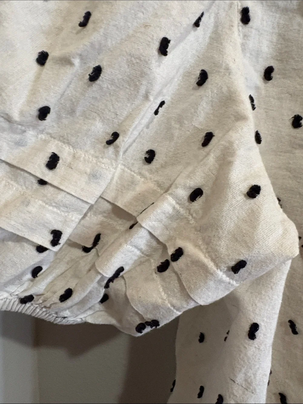 Madewell Cream Puff Sleeve Polka Dot Blouse (small)